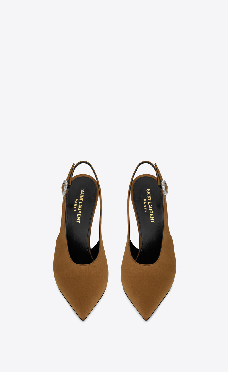 SAINT LAURENT yasmeen slingback pumps in silk satin outlook