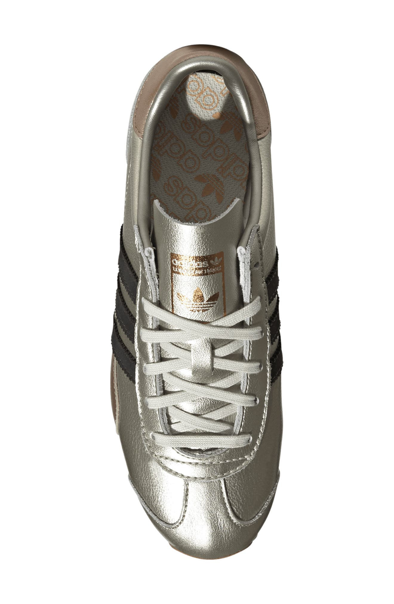 adidas Country Low Top Sneaker in Silver Met/Gold Met/Black at Nordstrom - 4