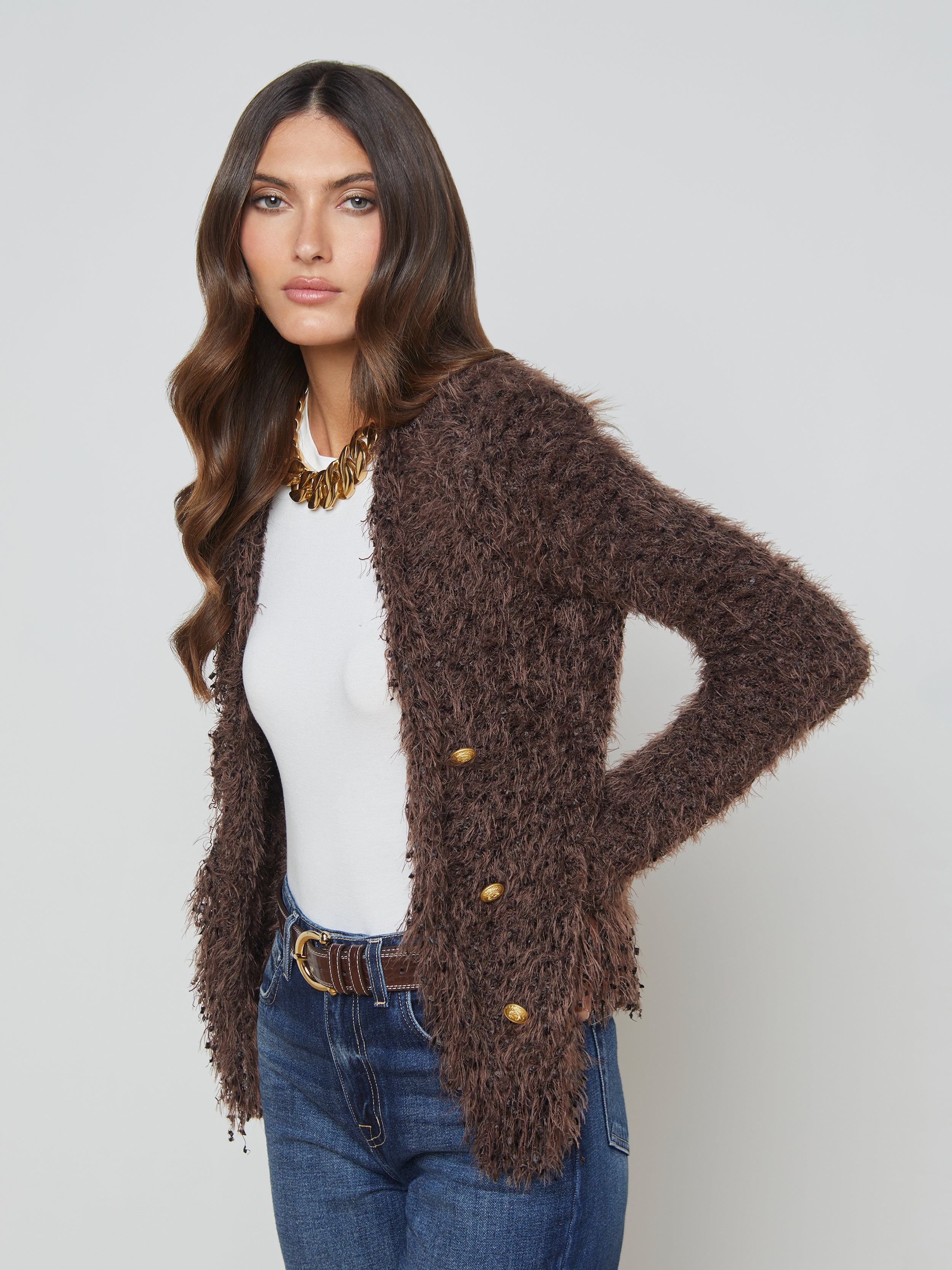 Azure Fringe Cardigan Blazer - 4