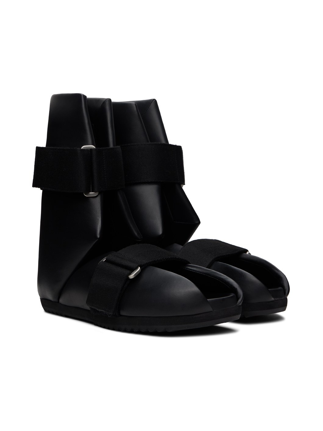 Black Low Splint Sandals - 4