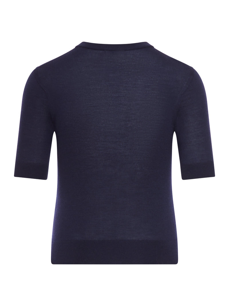 Celine Women Triomphe Crew Neck Sweater In Fine Wool - 2