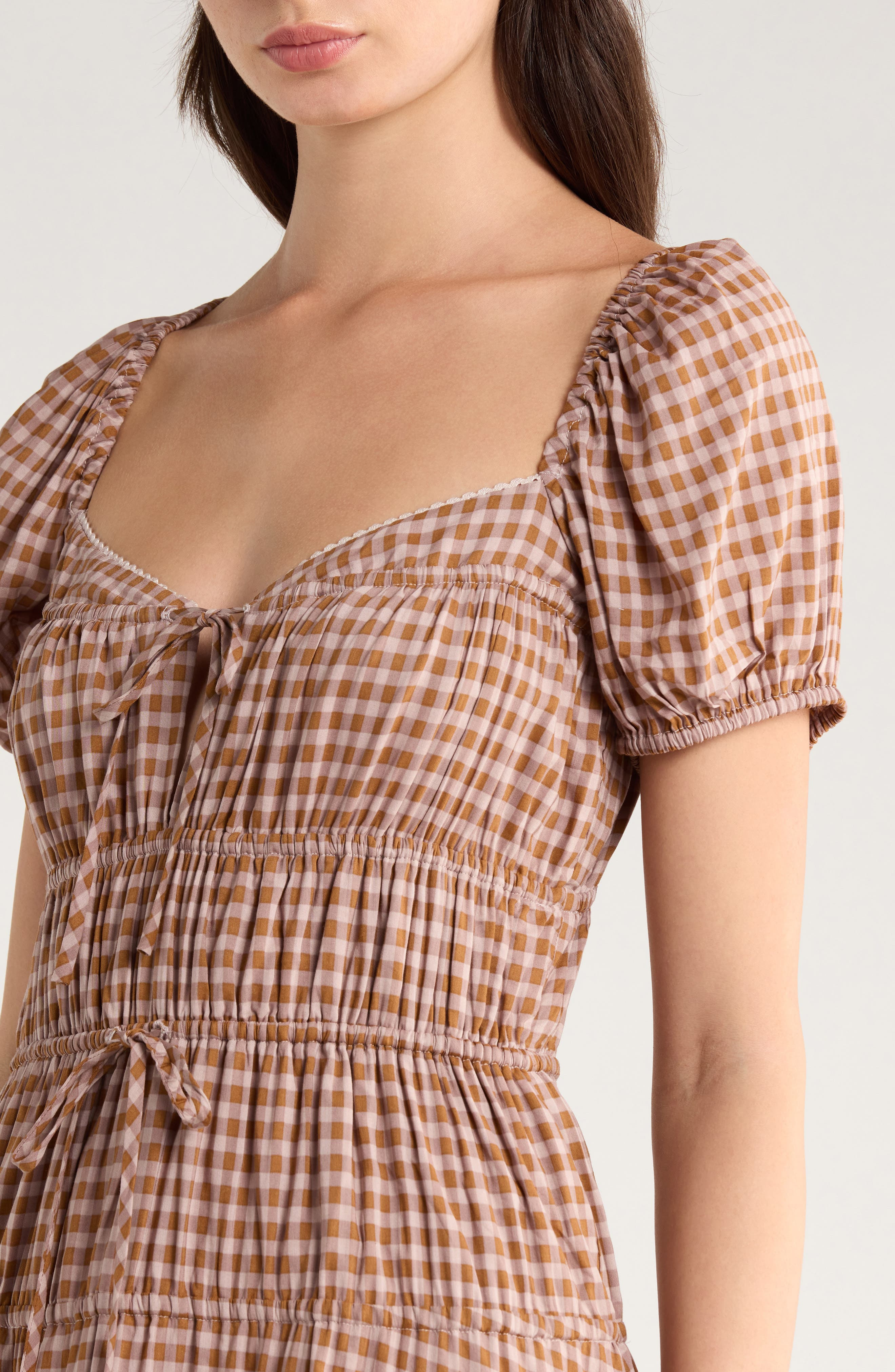Reformation Rhett Cotton Blend Gingham in Audrie Check at Nordstrom - 4
