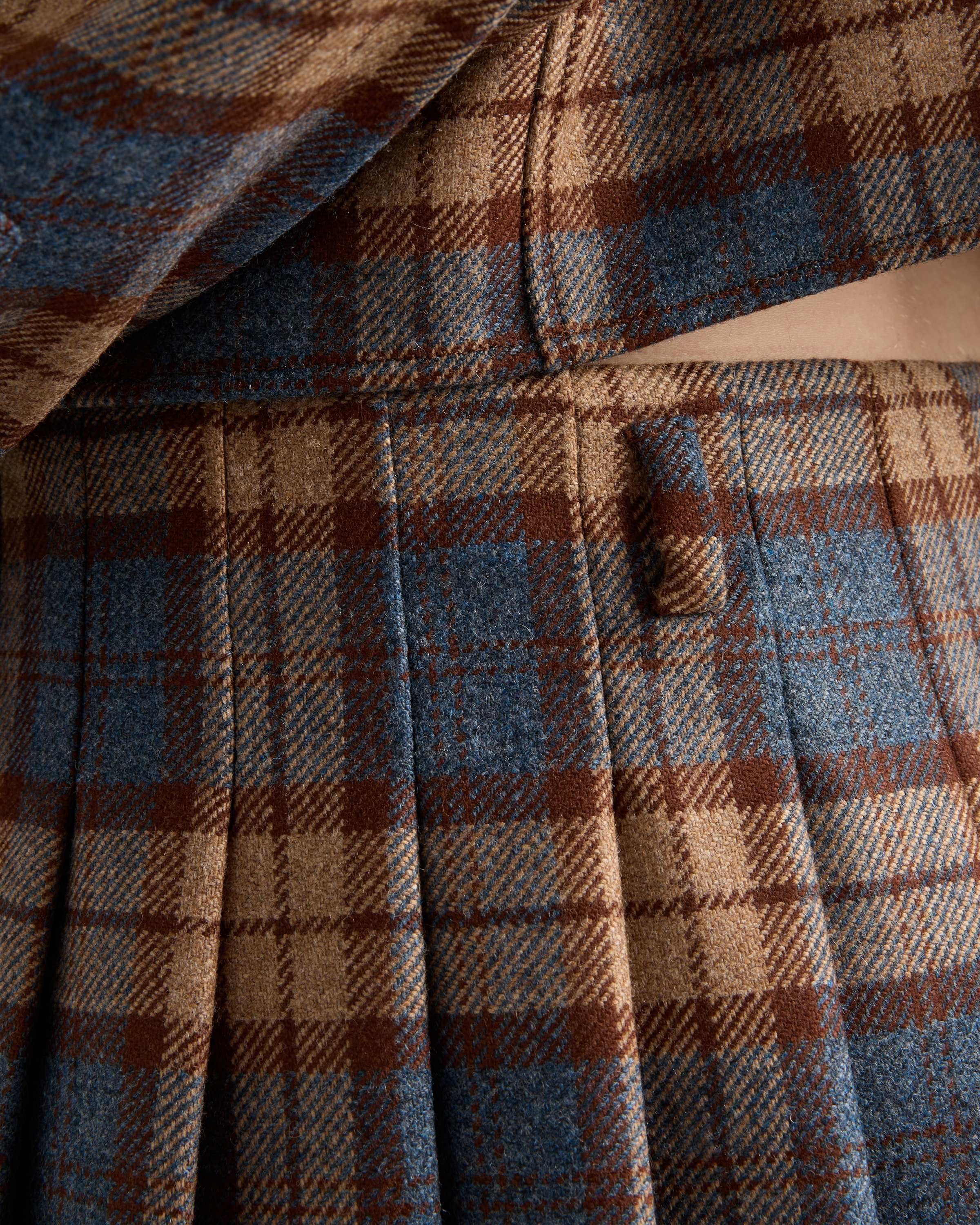 Checked wool twill miniskirt - 4