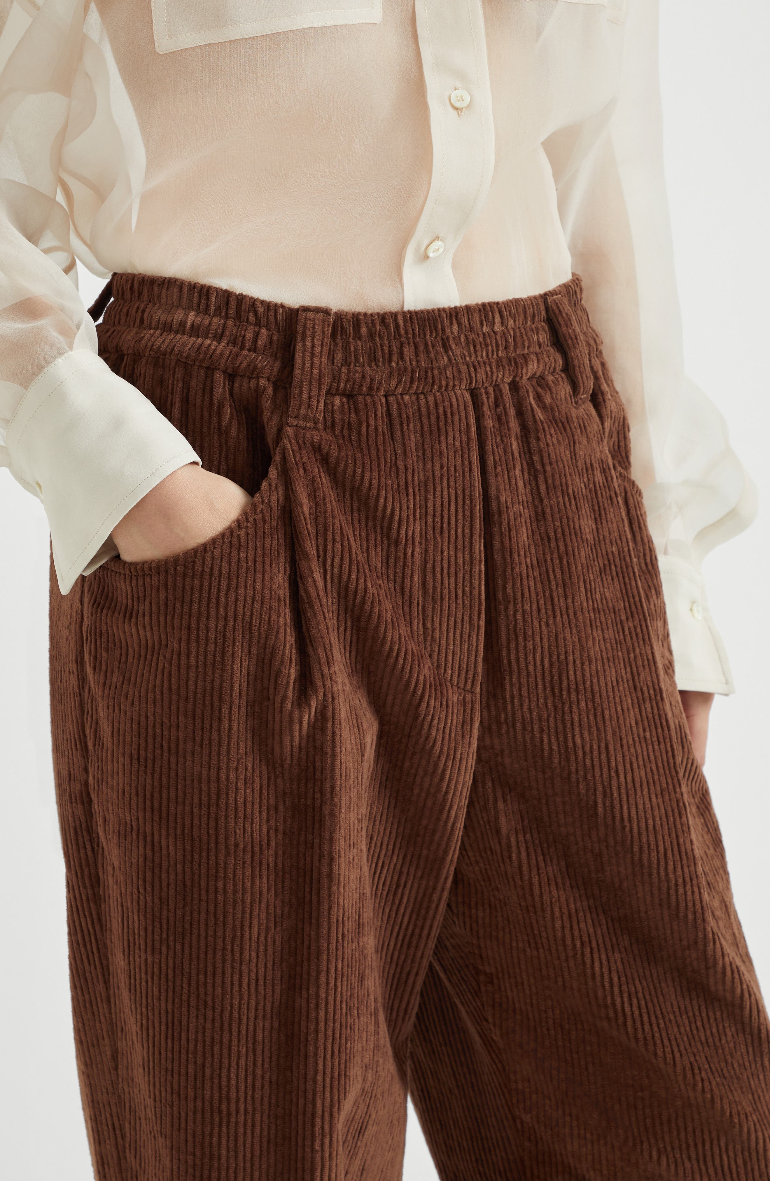 Brunello Cucinelli Corduroy Baggy trousers in Brown at Nordstrom - 4