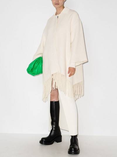 LOW CLASSIC fringed-hem textured cape outlook