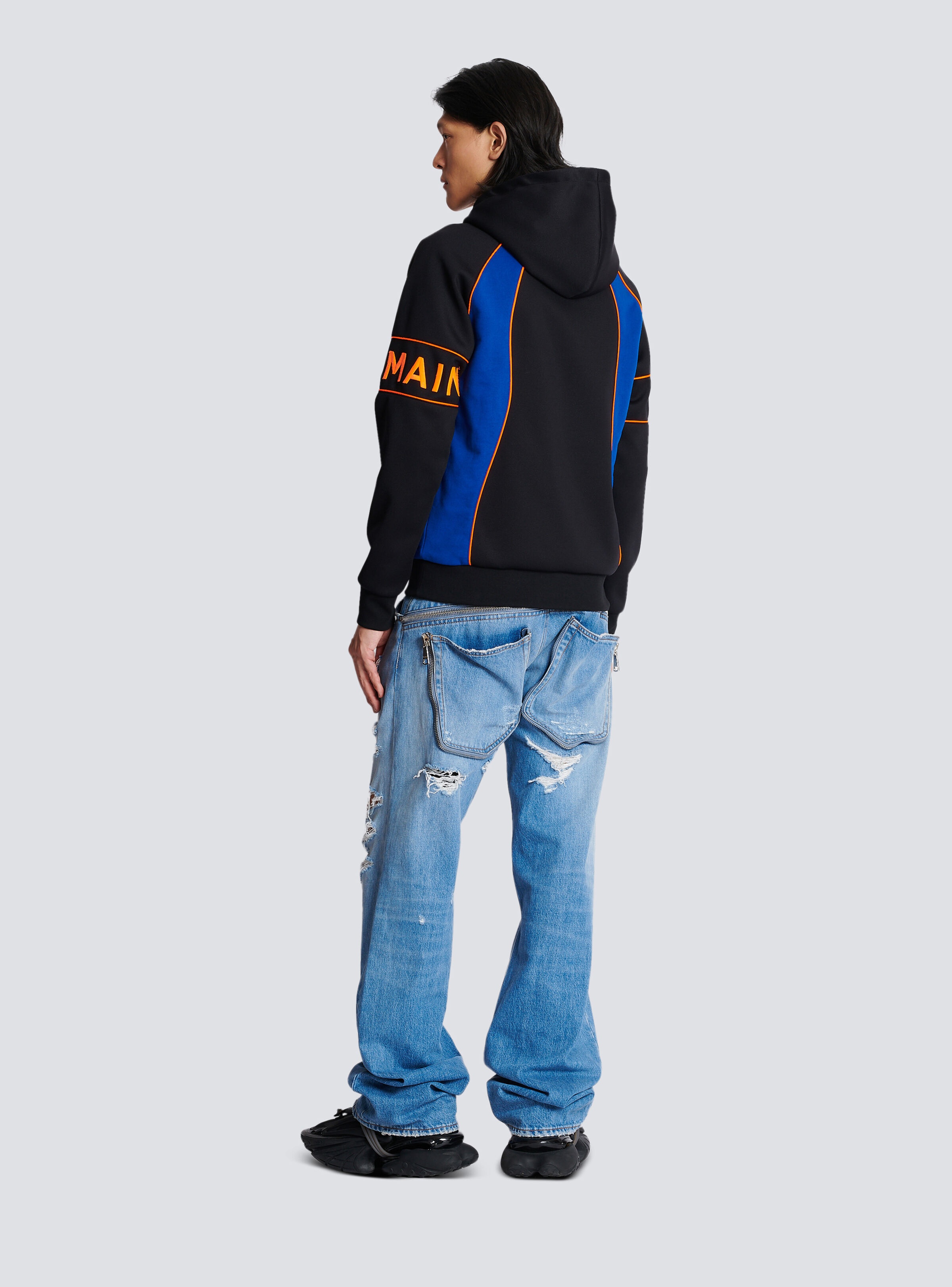 Hoodie with Balmain logo inserts - 4