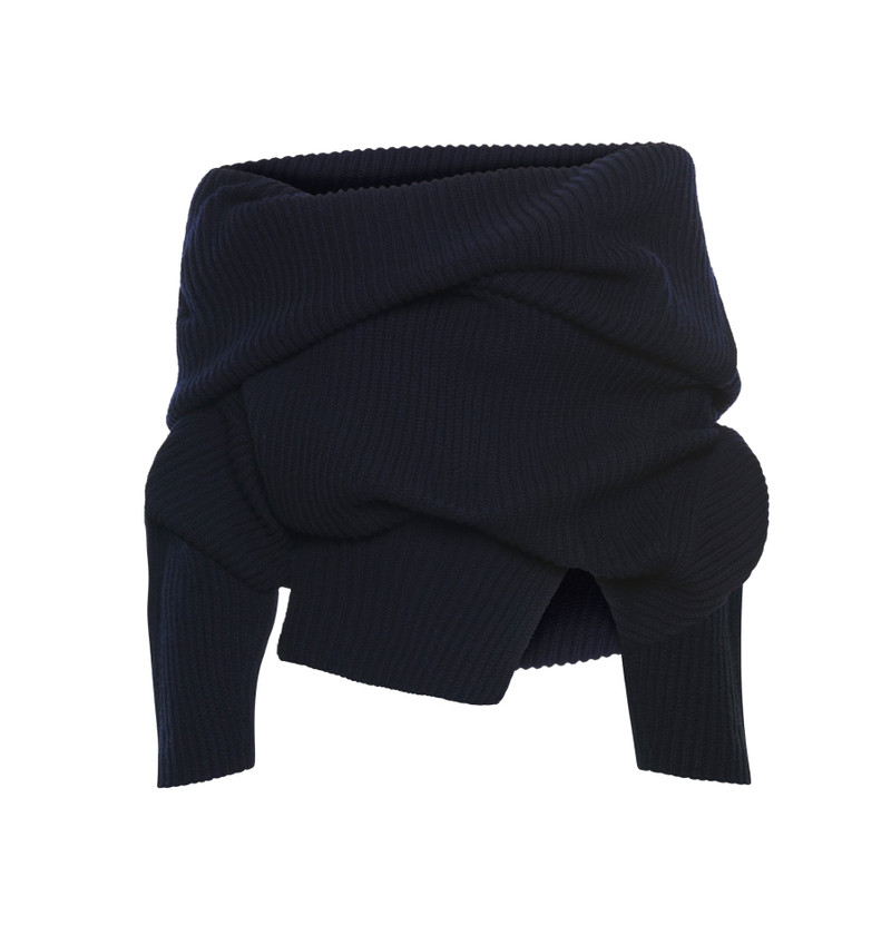 OFF SHOULDER RIBBED SWEATER NAVY 8