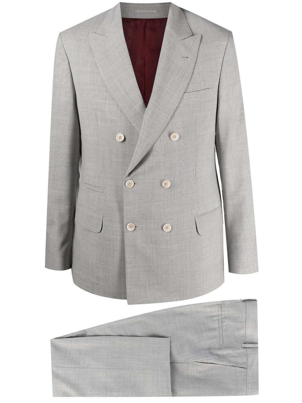 double-breasted two-piece suit - 1