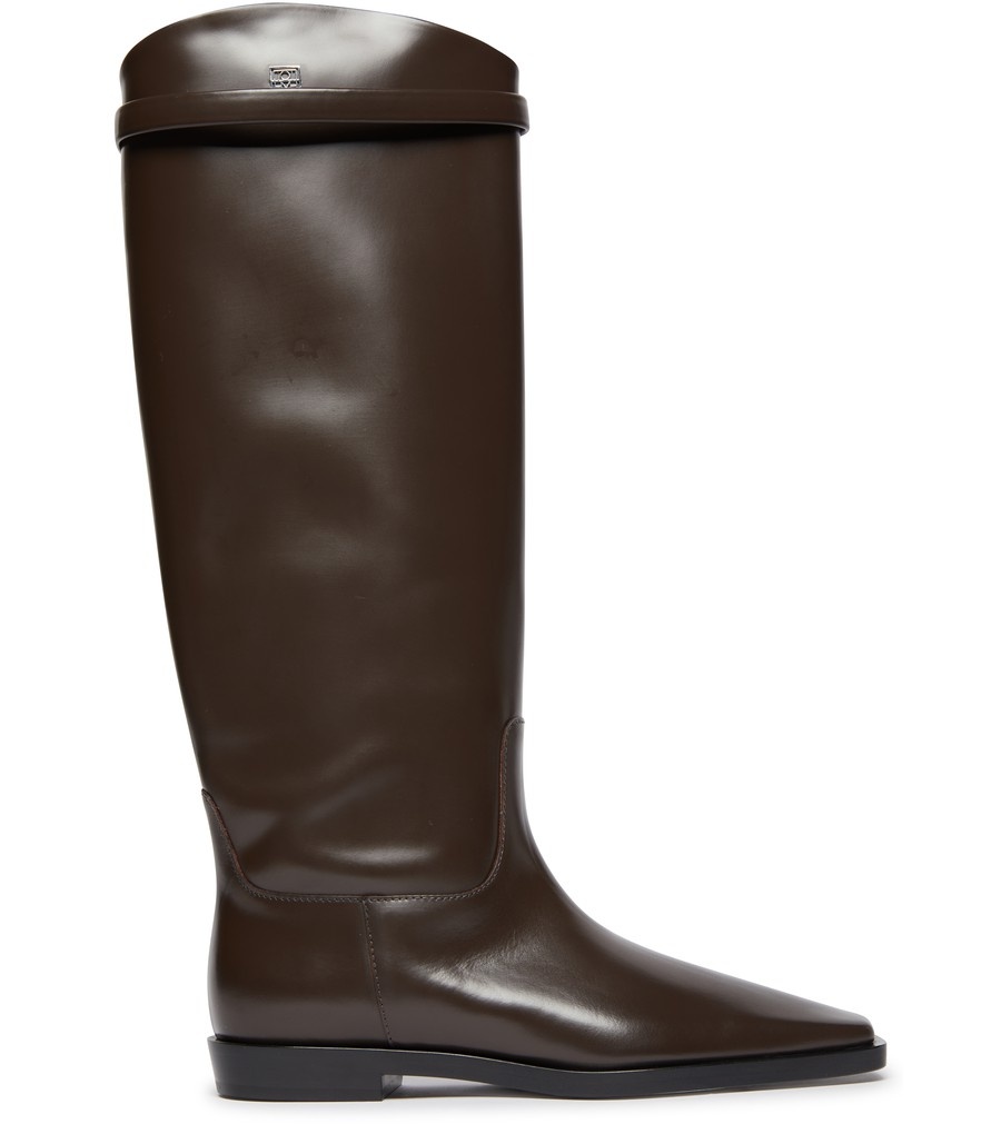 Toteme riding bootsトーテムライディングブーツ Leather riding boots black – TOTEME