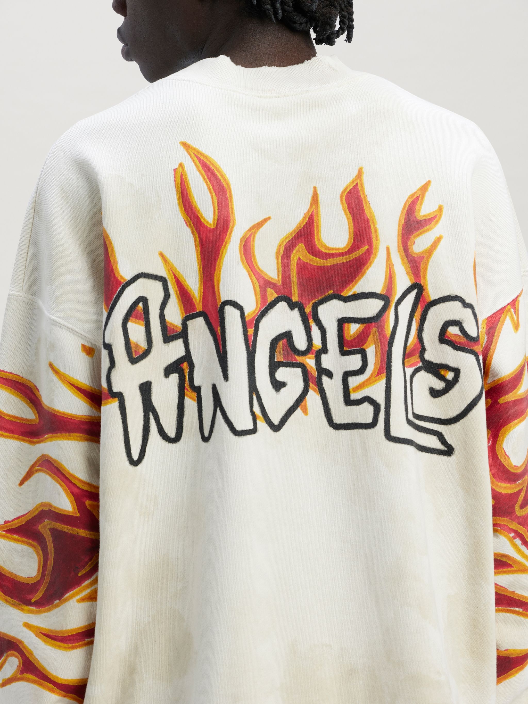 GARMENT DYE PALM GRAFFITI FLAMES SWEATSHIRT - 6