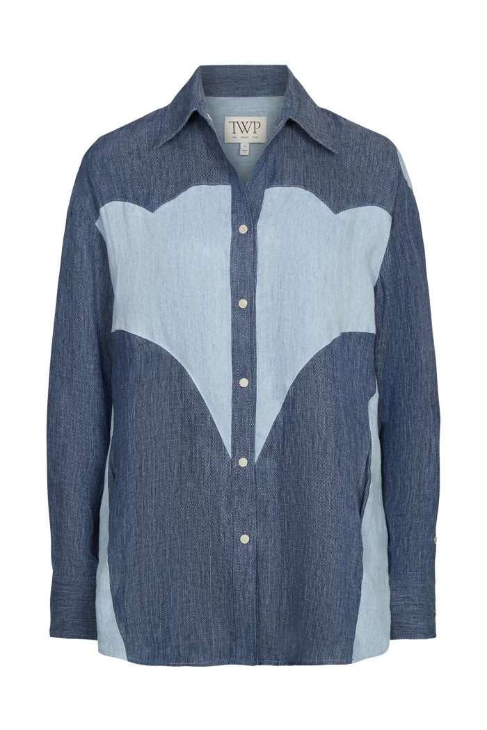 Austin Shirt in Washed Hemp Denim - 1