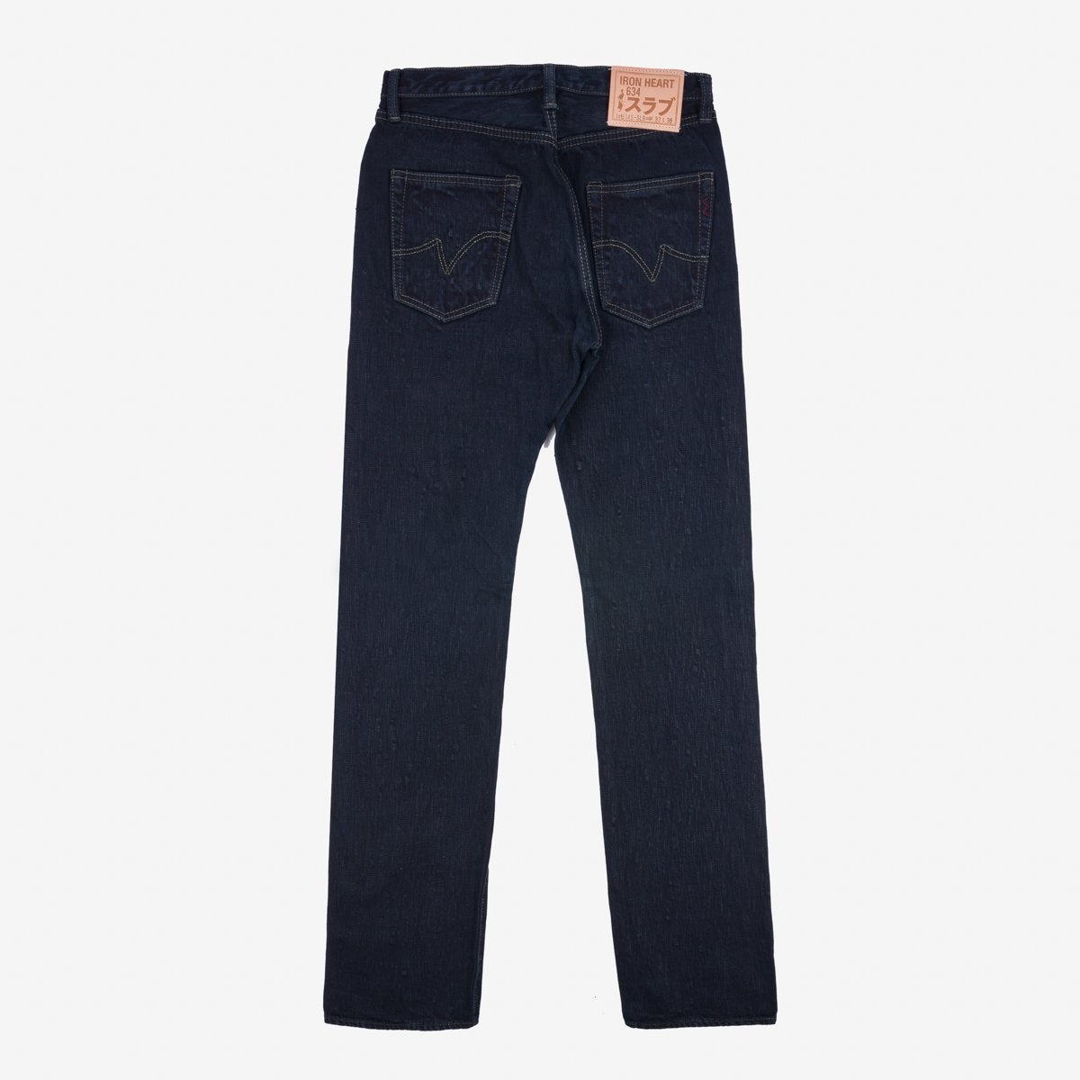 IH-634S-SLBod 16oz Slubby Selvedge Denim Straight Cut Jeans - Indigo Overdyed Black - 5
