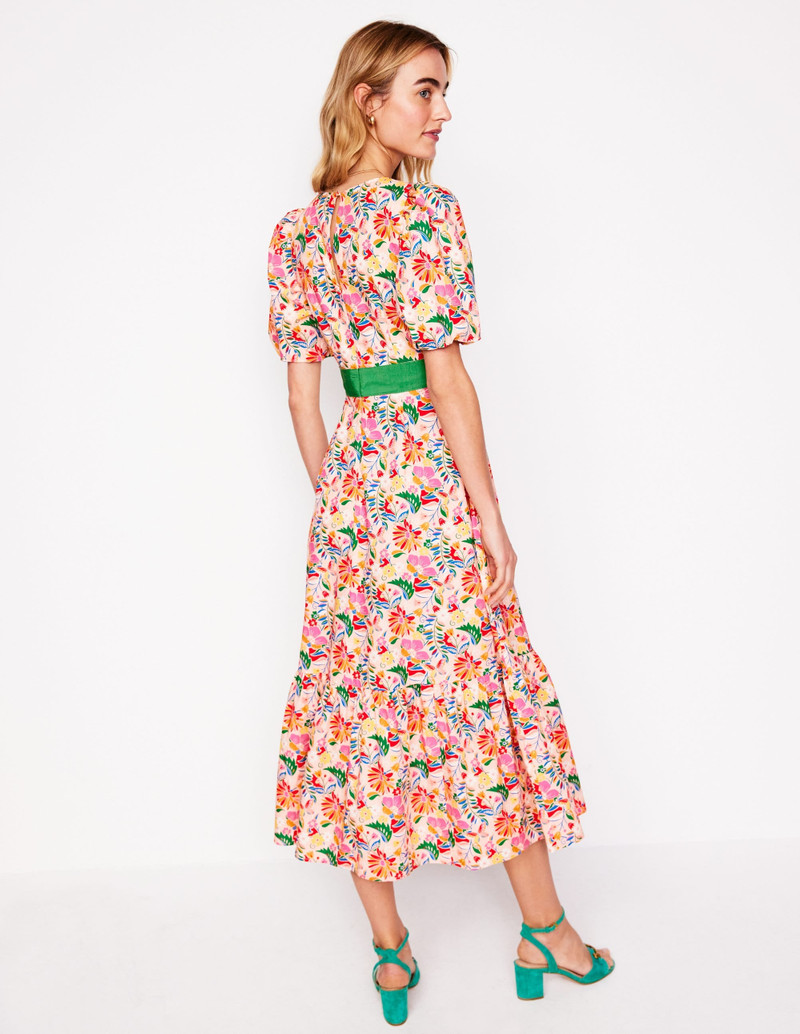 Grosgrain Waist Dress-Multi, Wildflower Trail 4