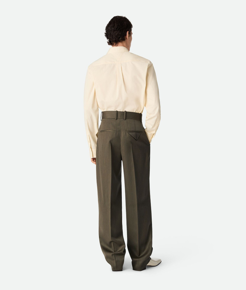 Wool Subtle Chevron Straight Trousers 3