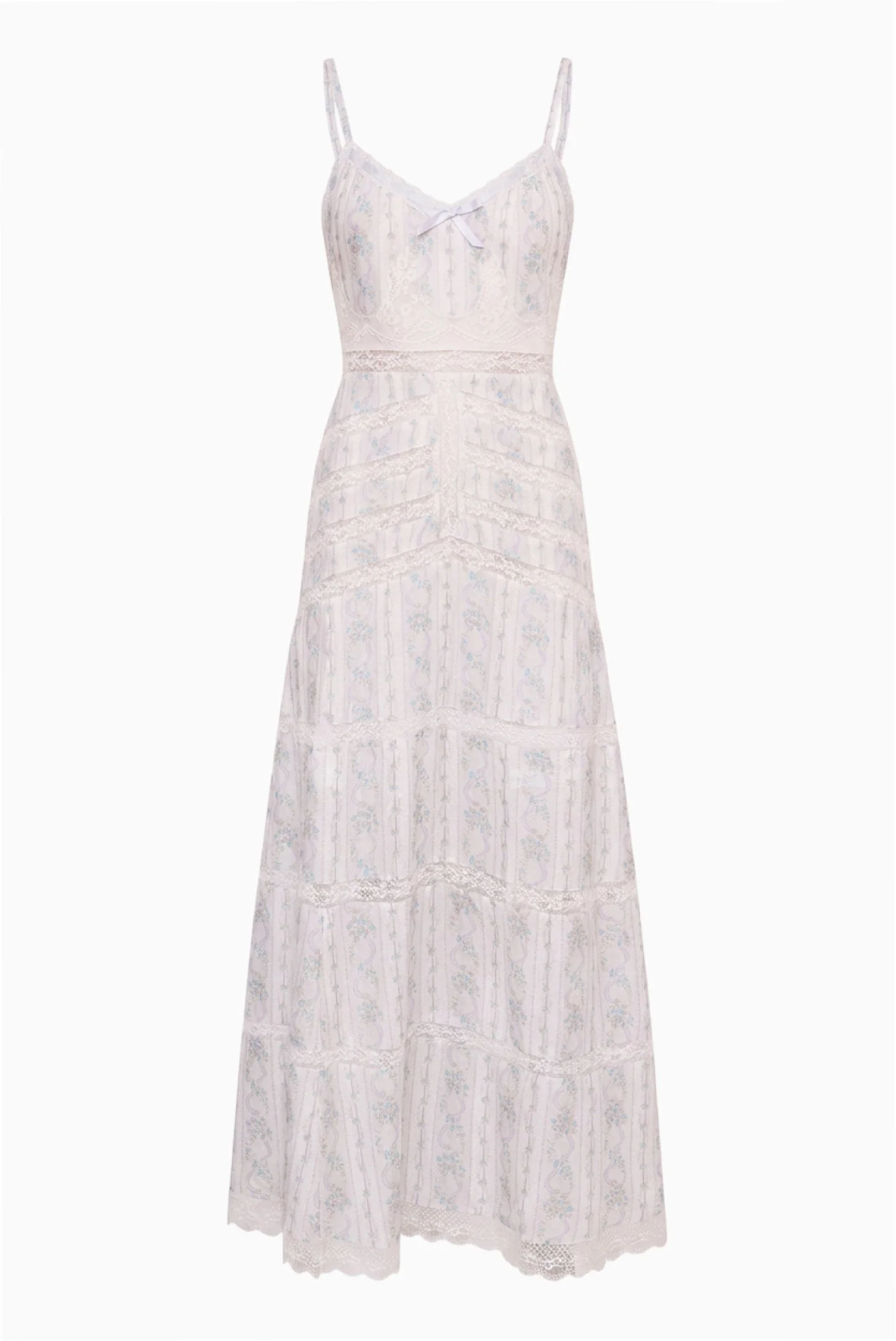 Mirabeline Silk Lace-Trimmed Maxi Dress - 1