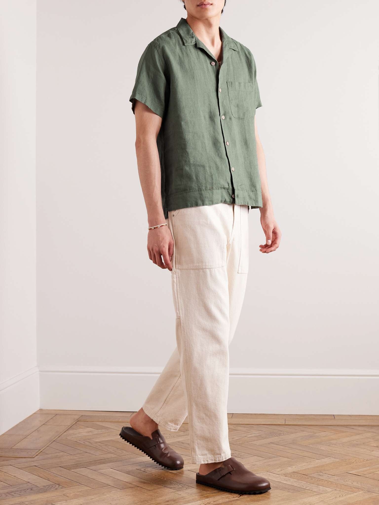 Camp-Collar Linen Shirt - 2