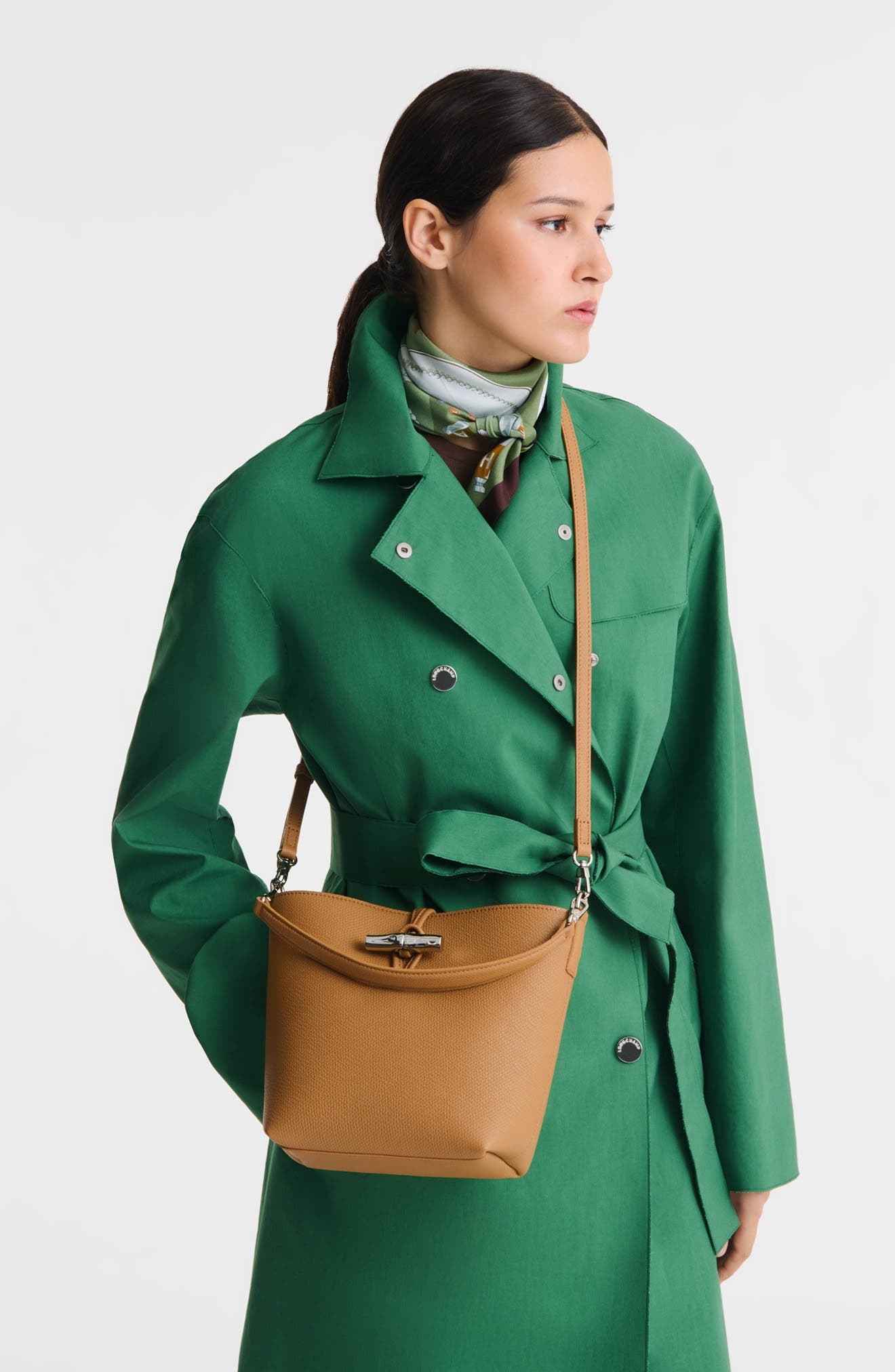 Longchamp Extra Small Le Roseau Leather Bucket Bag in Walnut at Nordstrom - 2