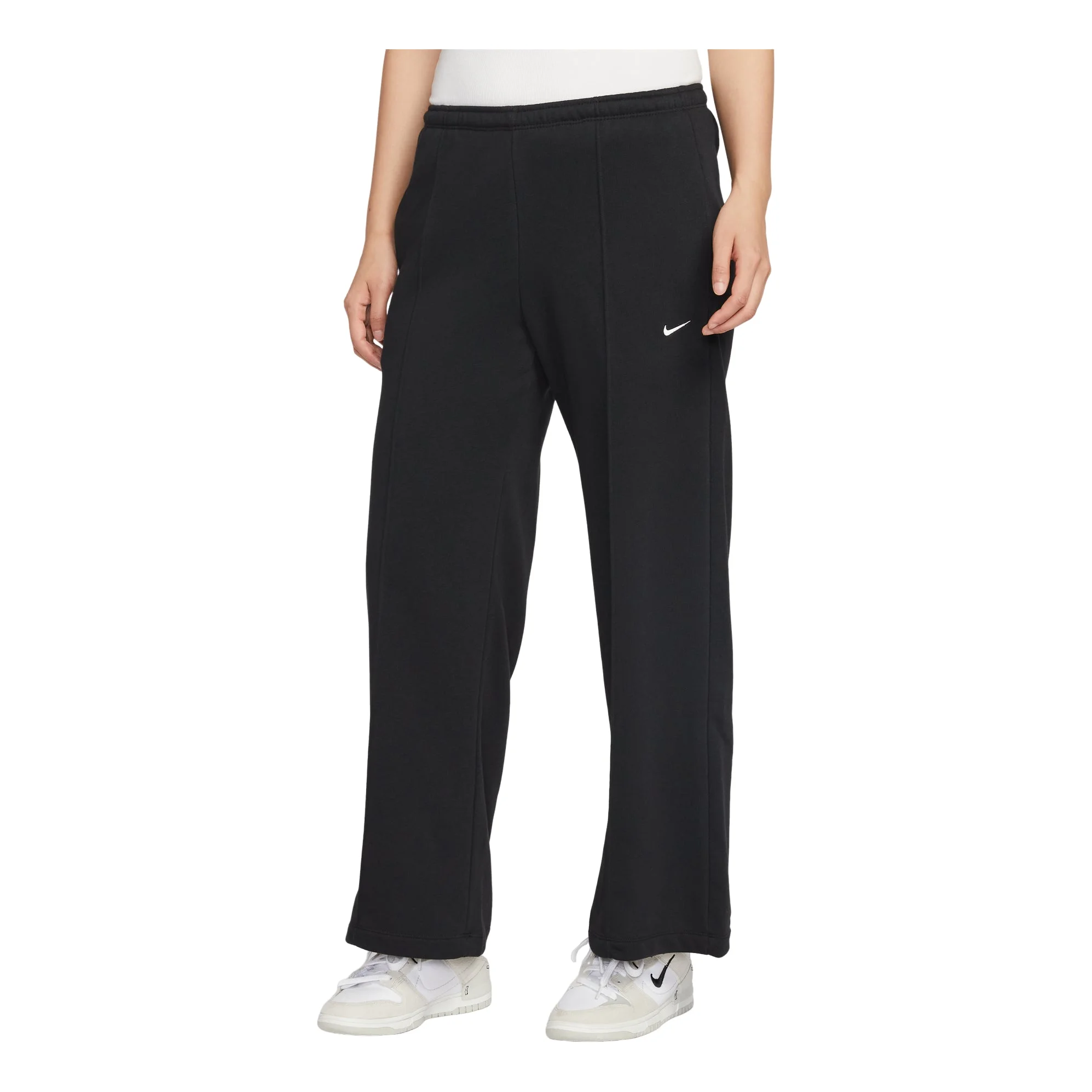(WMNS) Nike Sportswear French Terry Mid-Rise Pants Asia Sizing 'Black' II3979-010 - 1