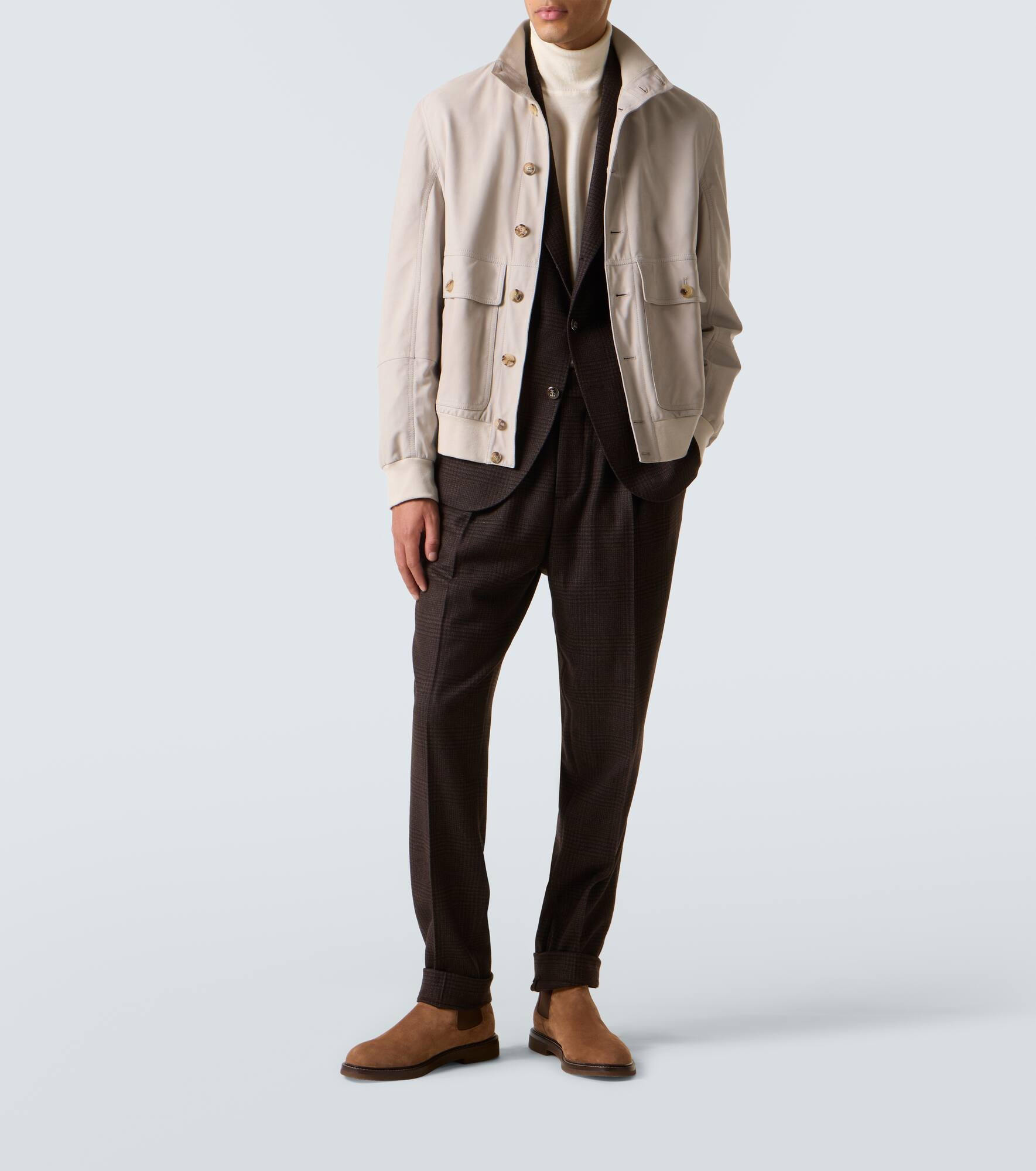 Checked wool, cashmere, and silk twill suit - 2