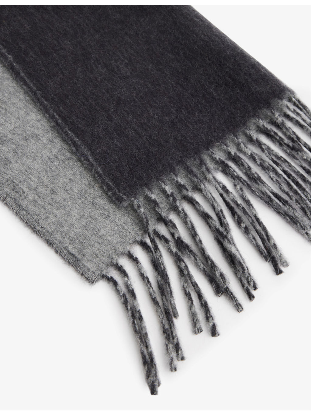 Fringe-edged reversible cashmere scarf - 2