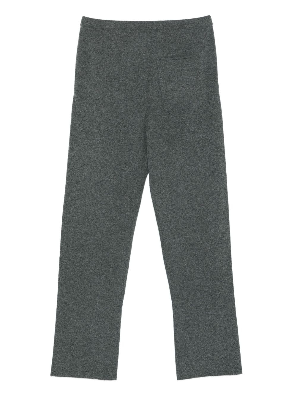 embroidered-logo knitted trousers - 2
