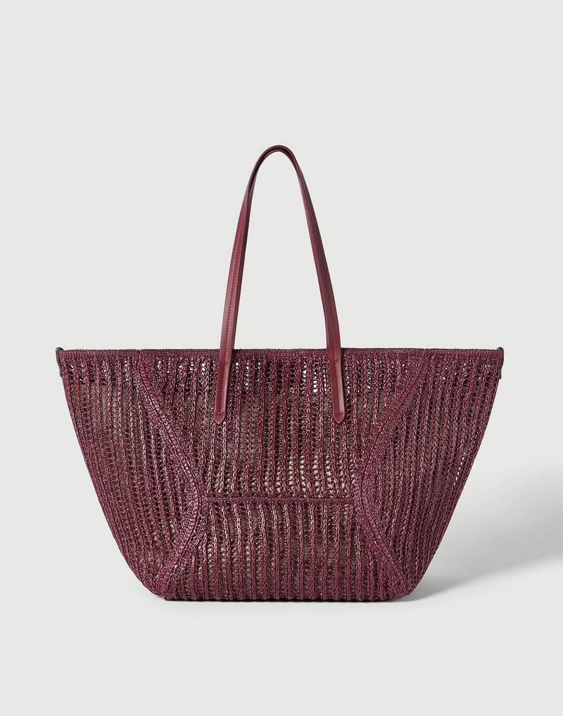 Brunello Cucinelli BC Duo bag in techno raffia knit with monili outlook