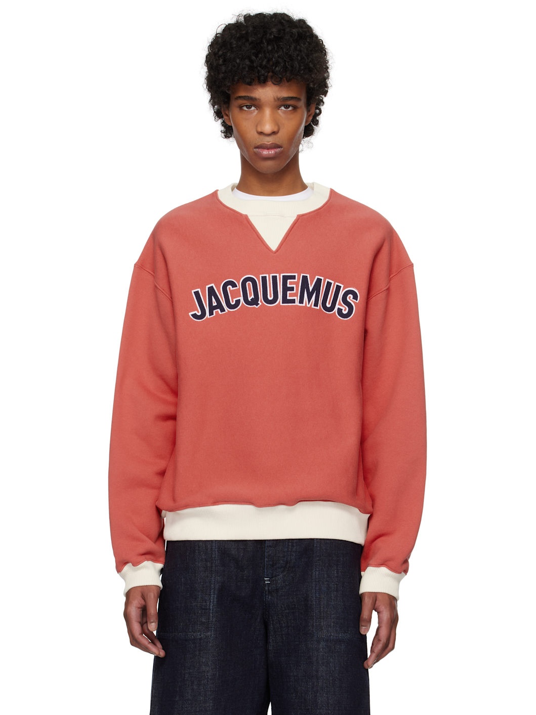 JACQUEMUS Red 'The Baseball' Sweatshirt | ssense | REVERSIBLE