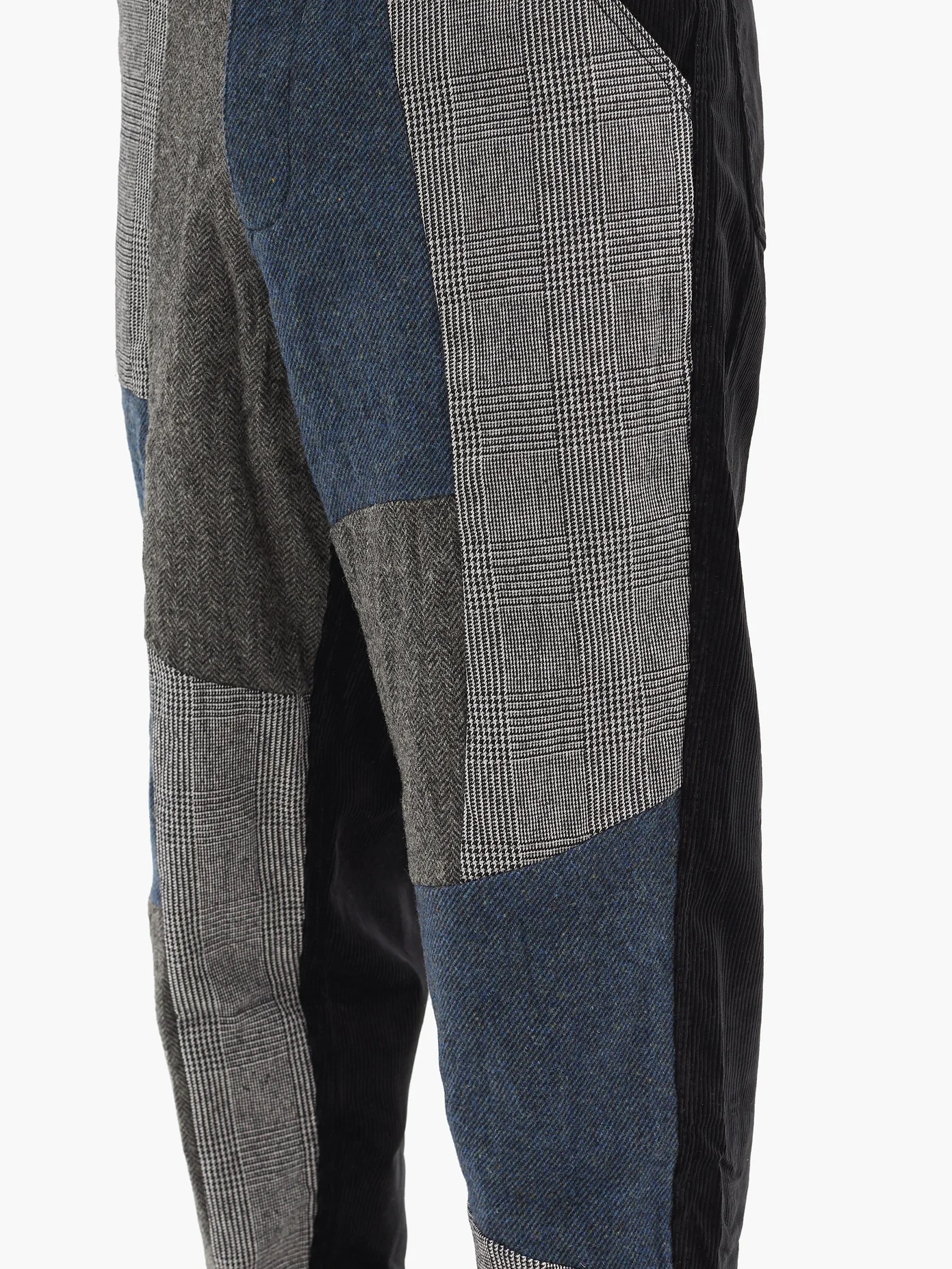 Patchwork wool-twill and cotton-corduroy trousers - 3