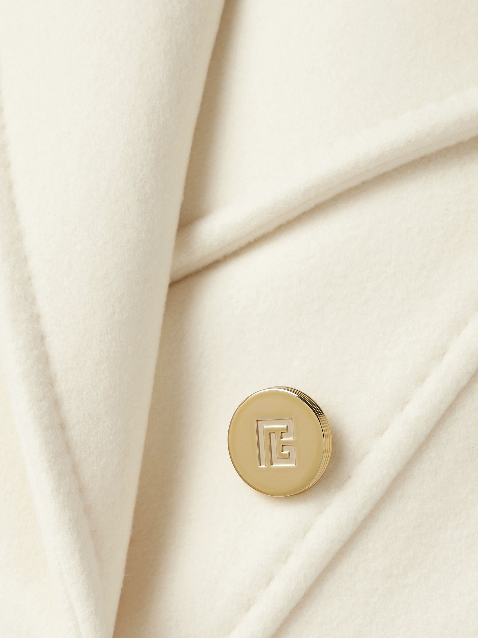 Double-breasted wool and cashmere-blend felt jacket White - 5
