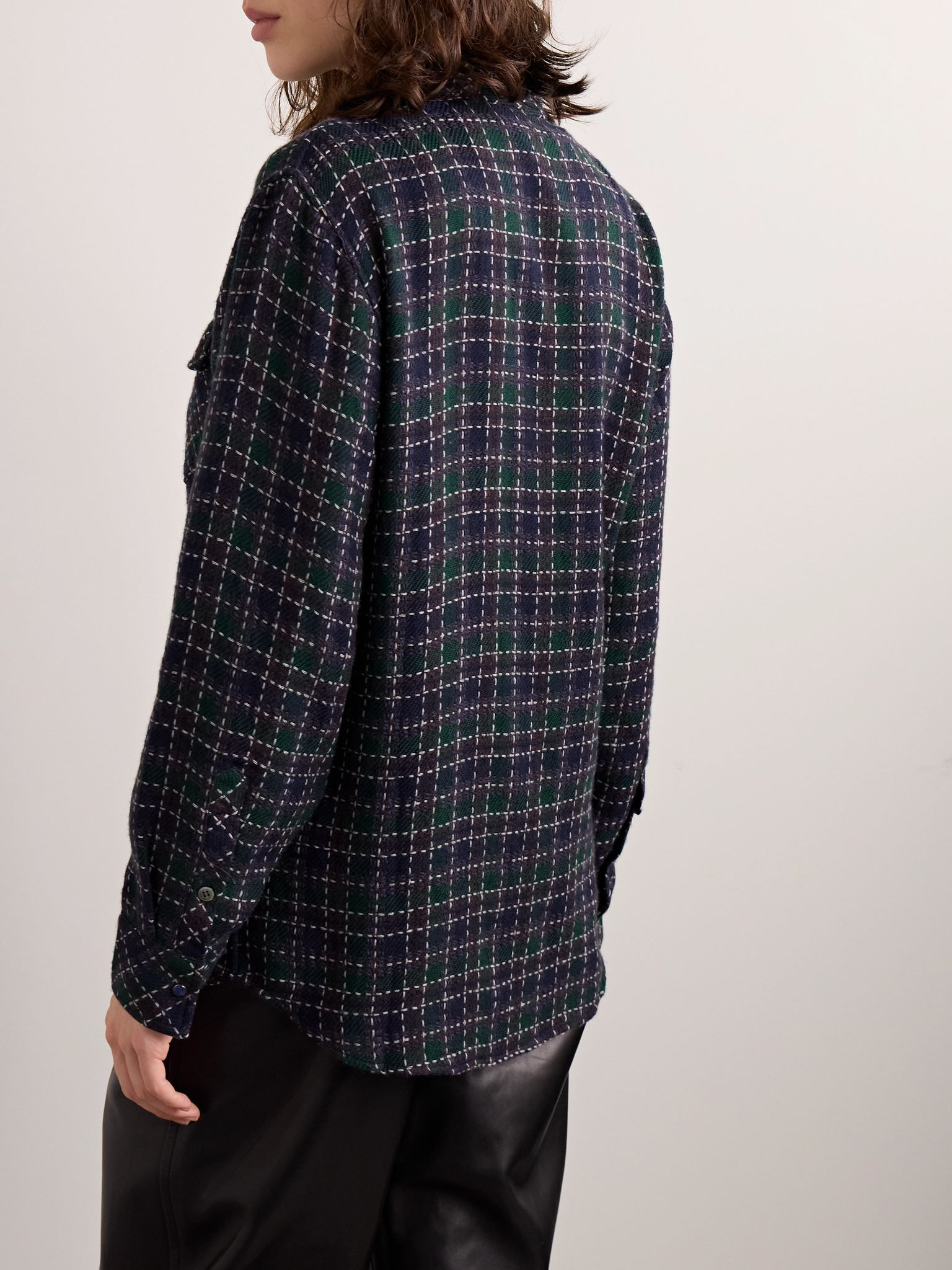 Checked cashmere shirt Multi - 4