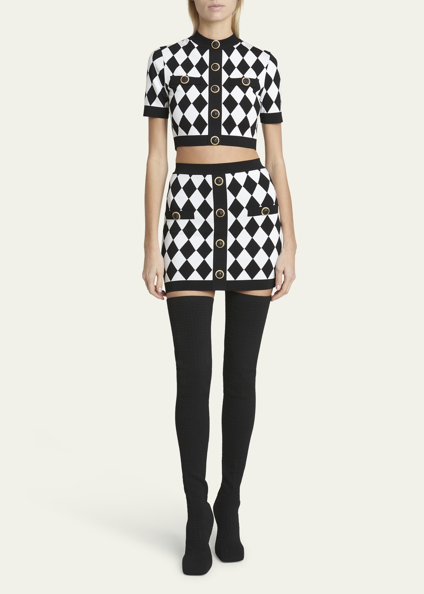 Diamond Knit Mini Skirt - 2