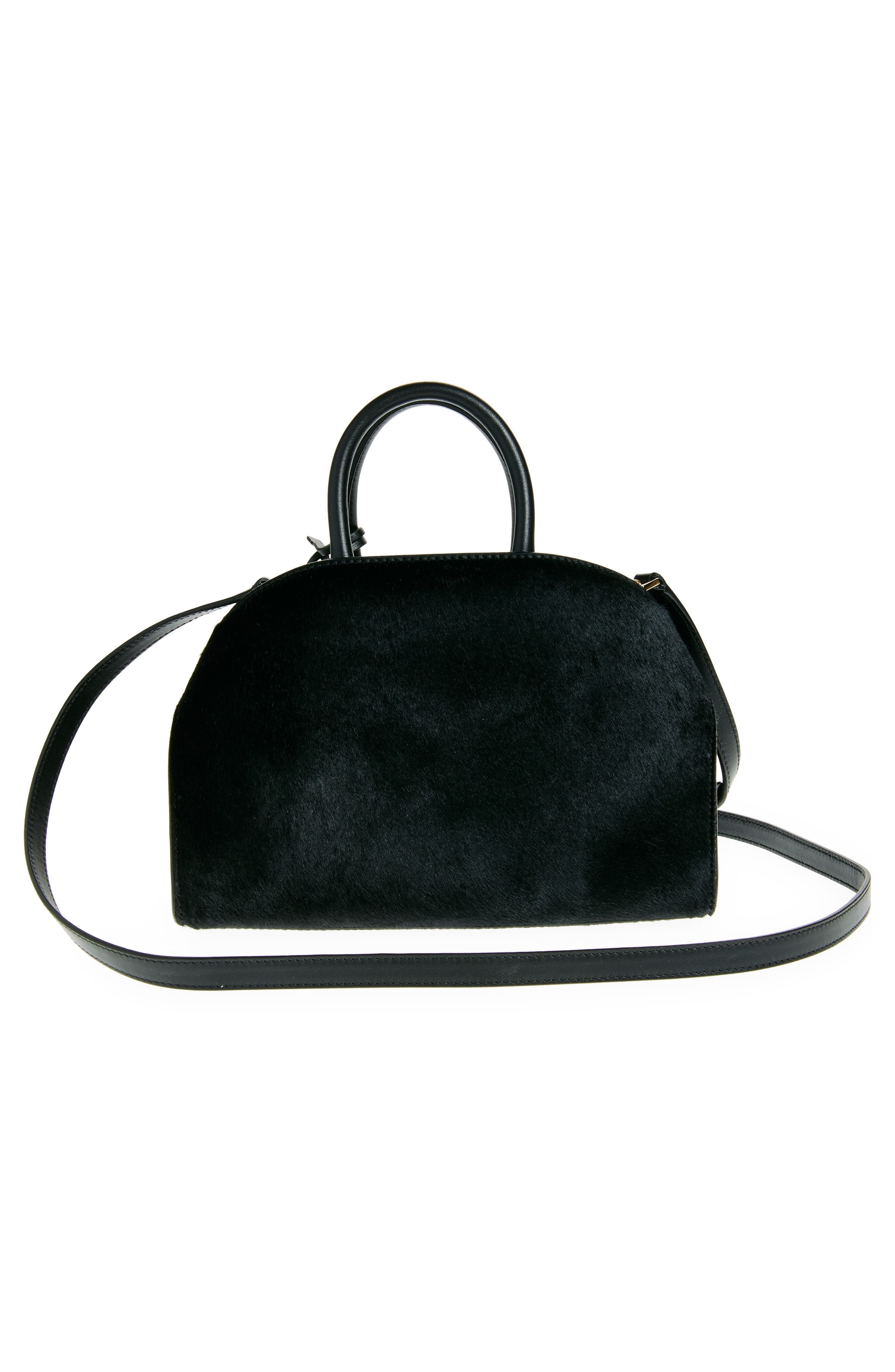 FERRAGAMO Mini Hug Genuine Calf Hair Top Handle Bag in Nero at Nordstrom - 2
