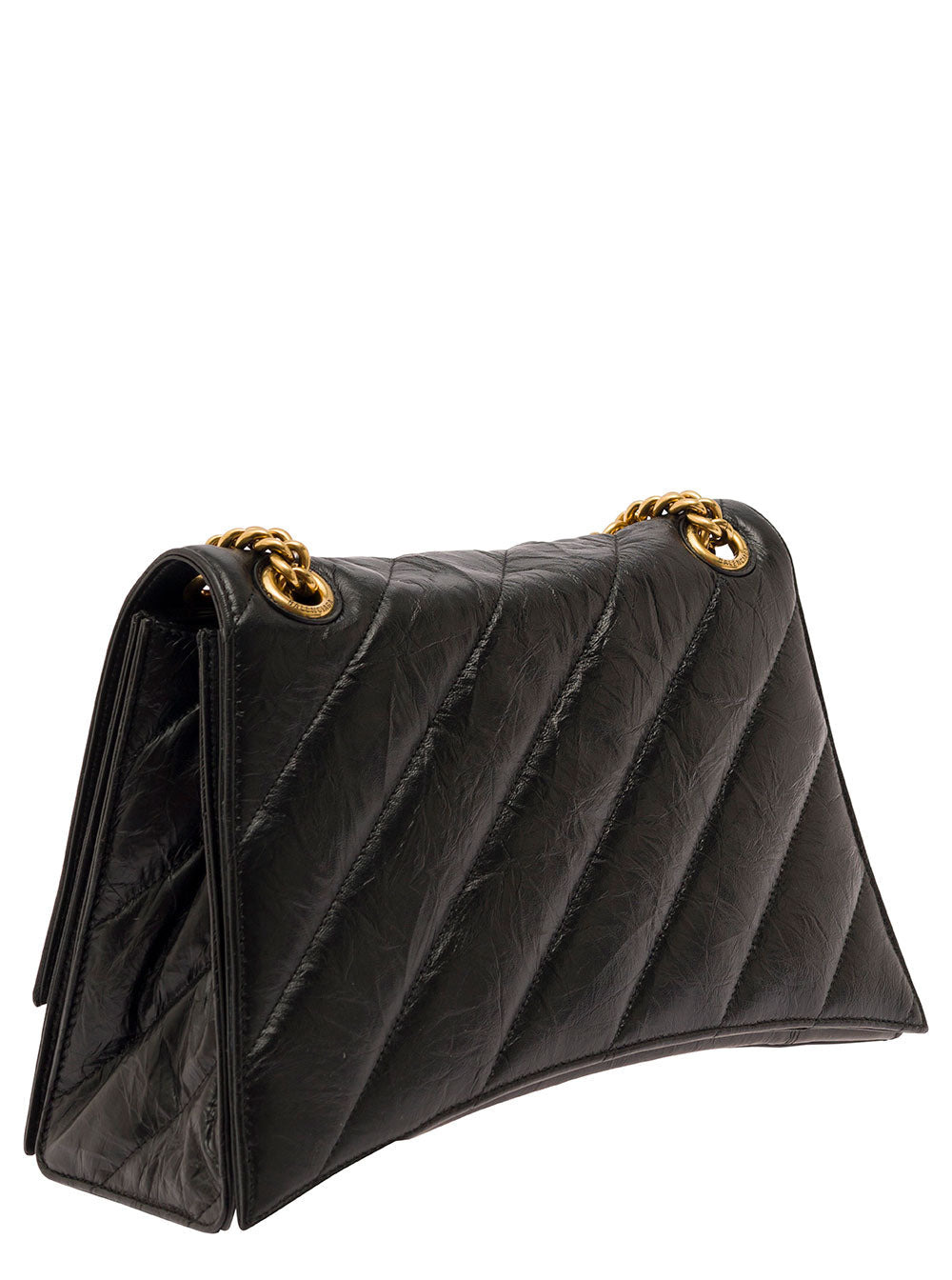 Balenciaga Women 'Crush Media' Black Quilted Cross Body Bag In Leather Woman - 2