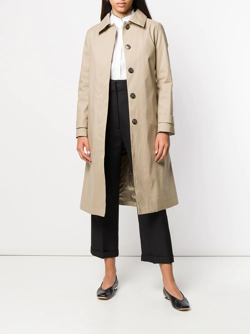 ROSLIN Fawn RAINTEC Cotton Single Breasted Trench Coat | LM-061FD - 2