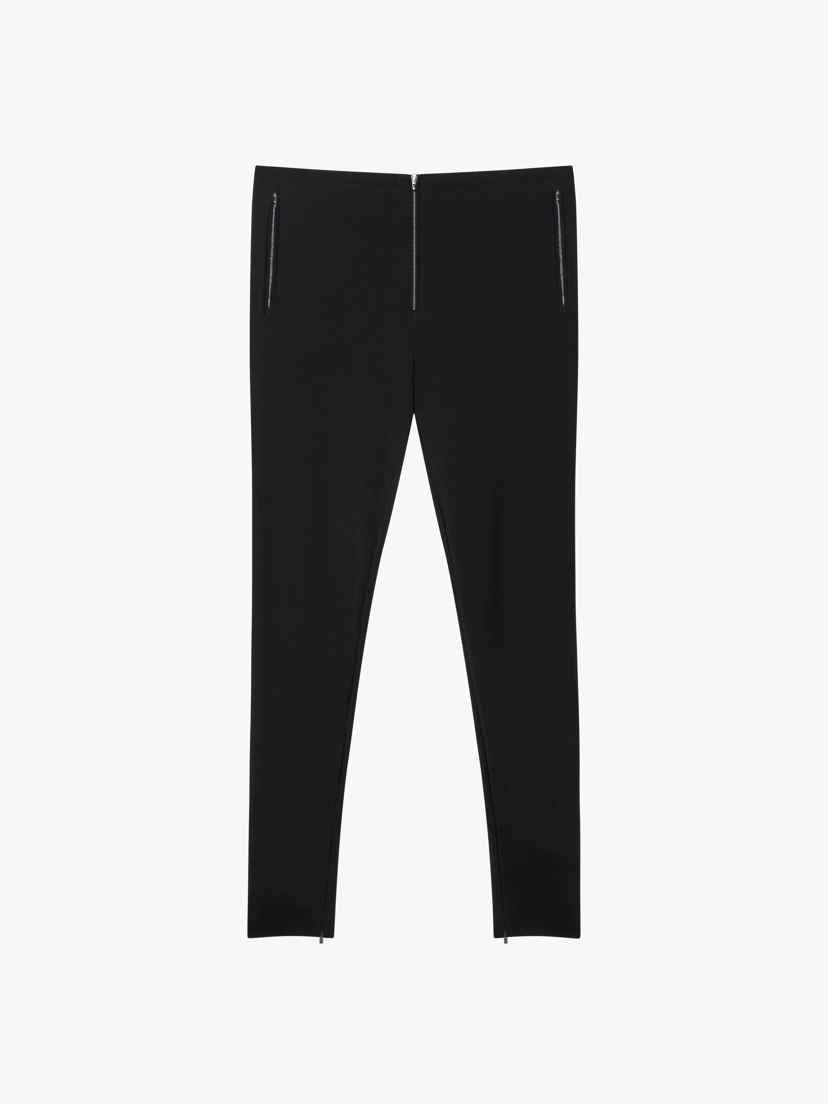 SKINNY FIT JOGGER PANTS IN TECHNICAL FIBER WITH METALLIC ZIPS - 1