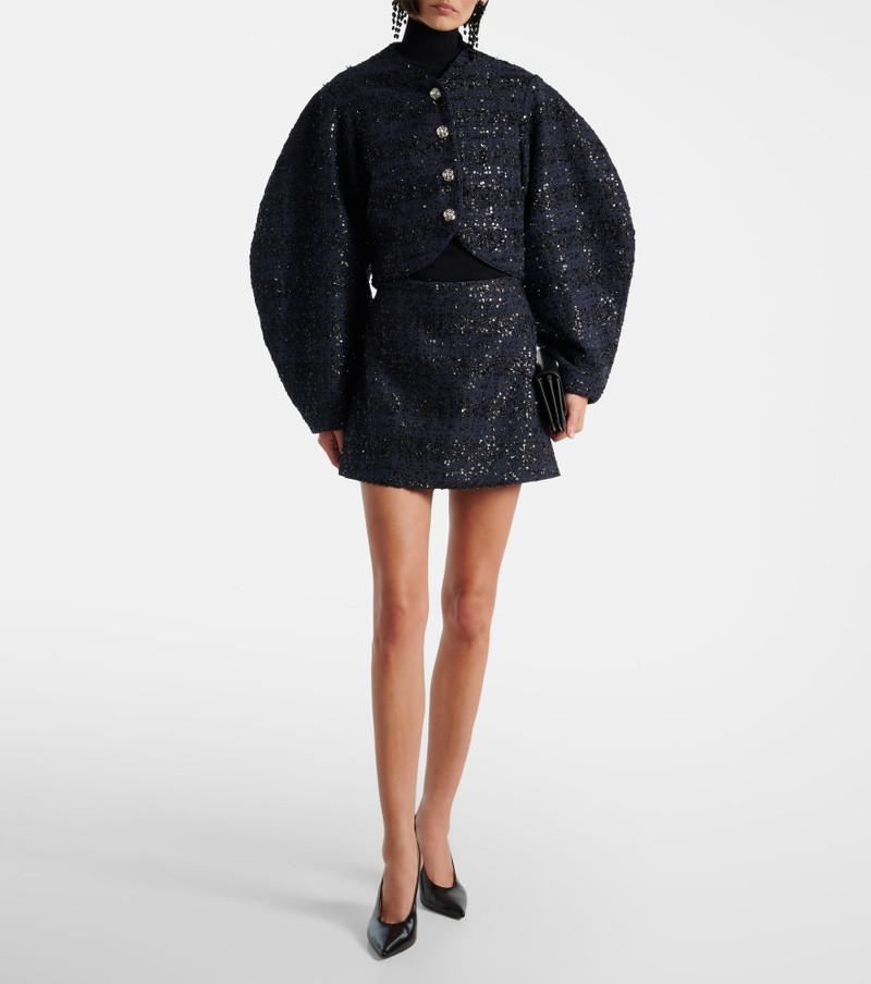 ROTATE Sequined bouclé miniskirt outlook