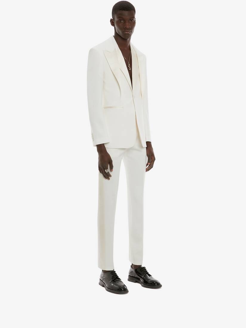 Trompe L'oeil Tuxedo Jacket in Ivory - 3