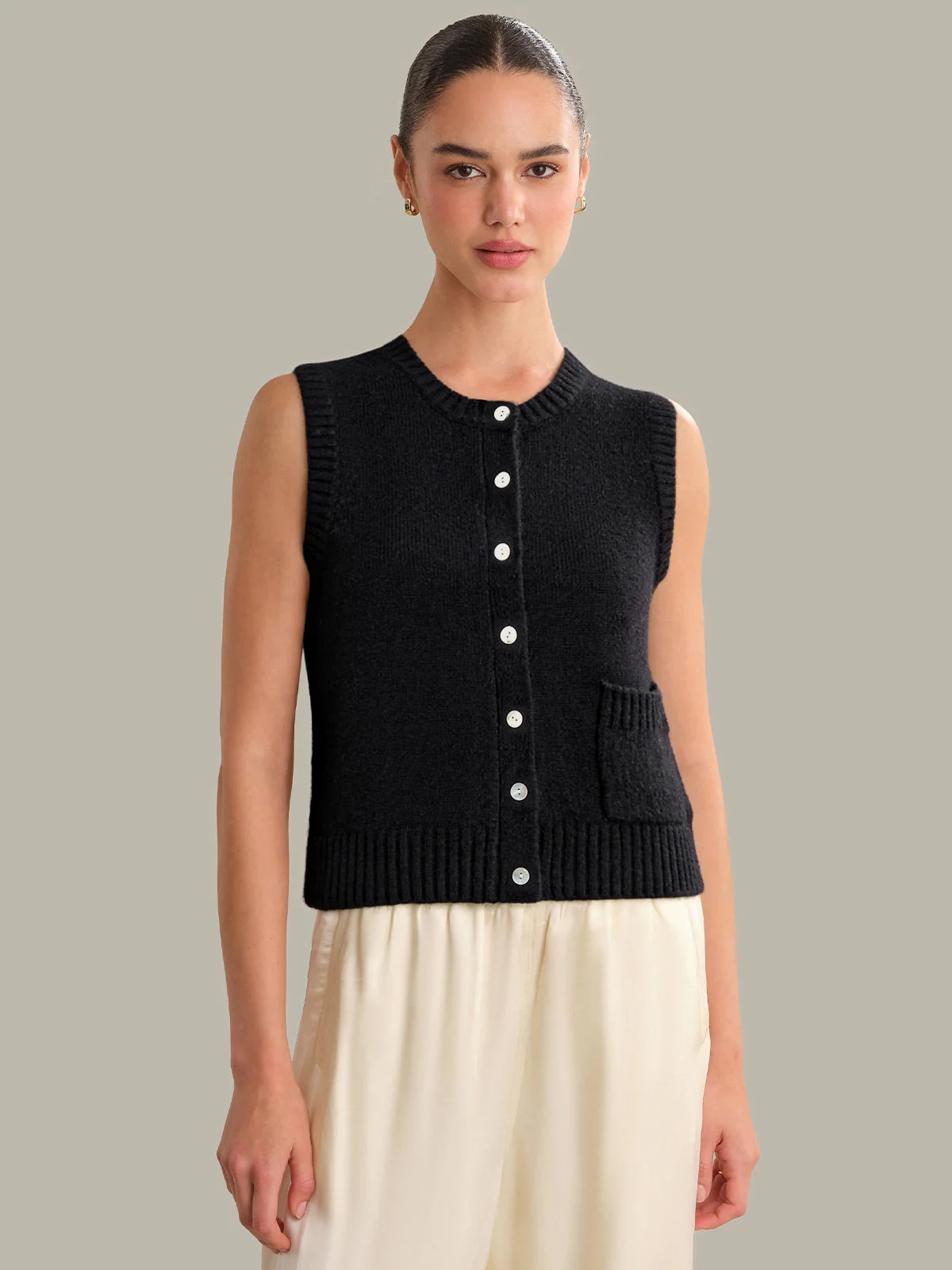 Dara: Cashmere Silk Vest - 1