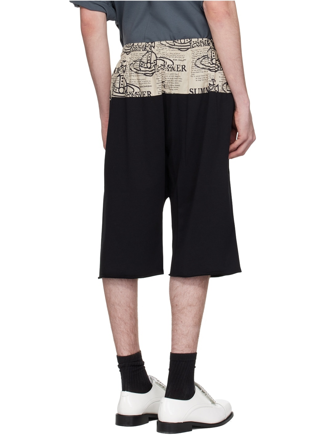 Black Paneled Shorts - 3