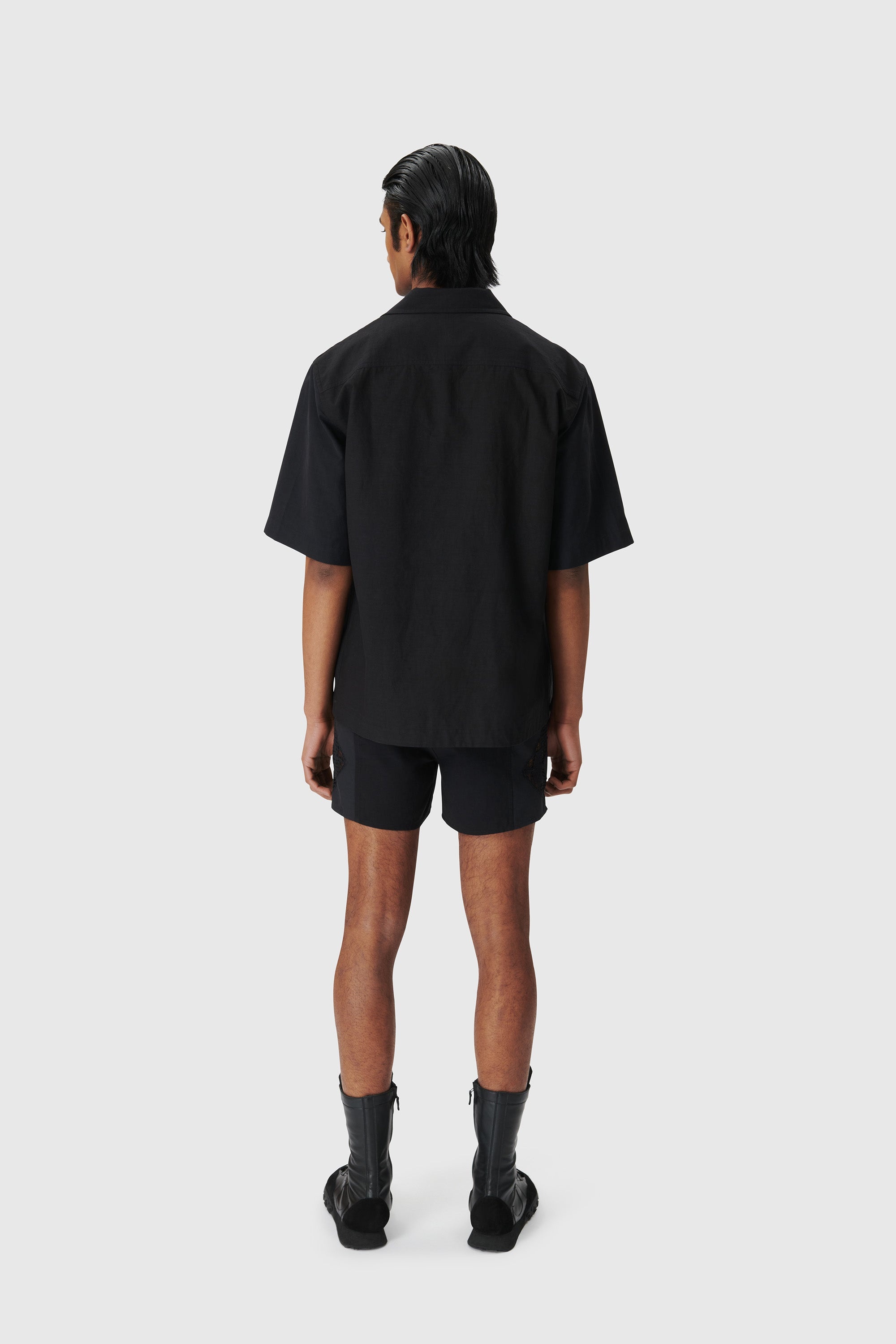 REGENERATED HOUSEHOLD LINEN BOWLING SHIRT - 3