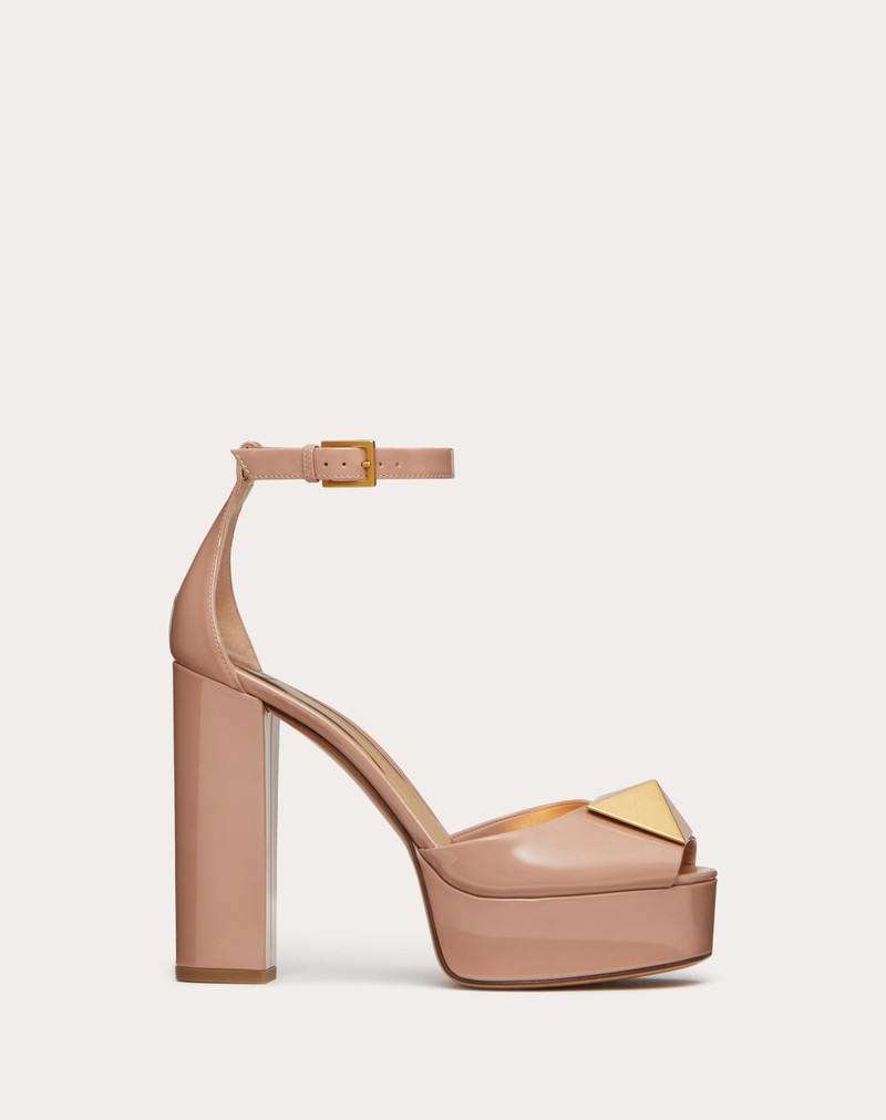 OPEN TOE PUMP WITH ONE STUD PLATFORM IN PATENT LEATHER 120 MM 1