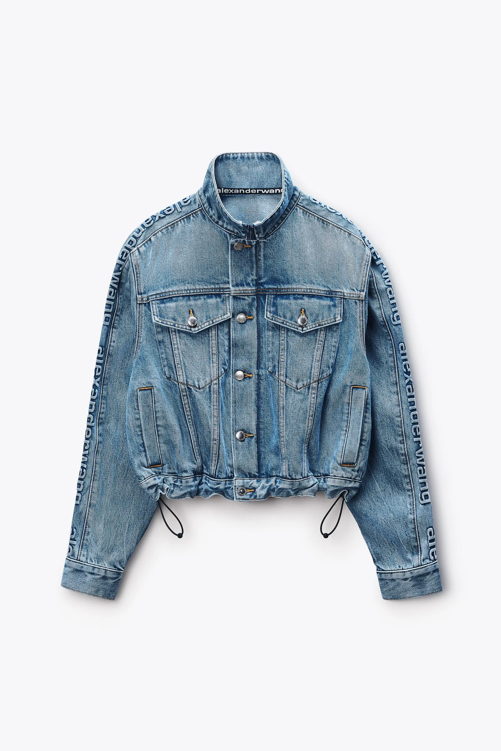 denim track jacket - 1