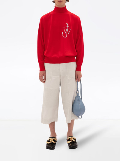 JW Anderson embroidered Anchor motif turtleneck jumper outlook