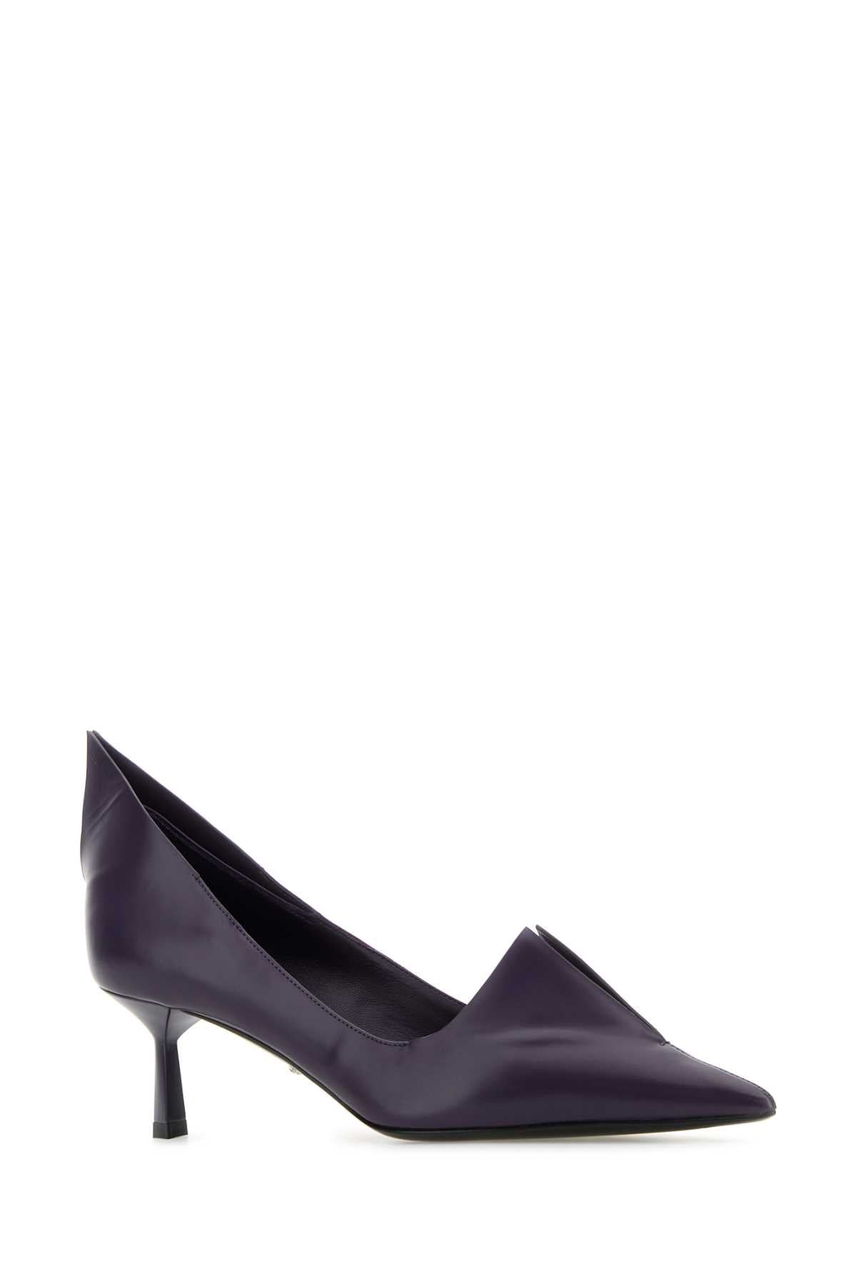 Prada Women Purple Leather Pumps - 2