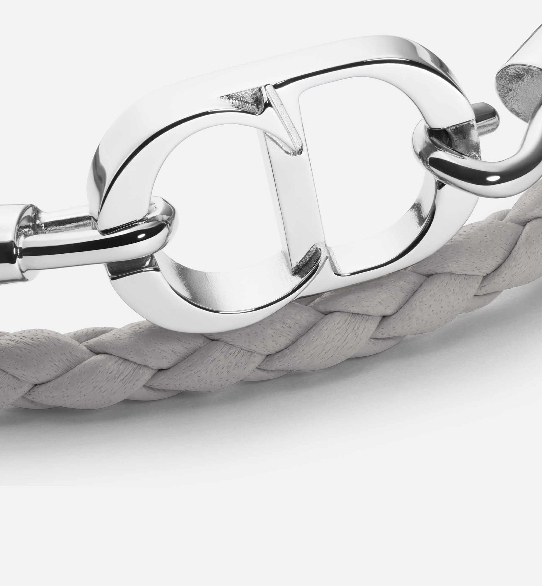 CD Icon Braided Leather Bracelet - 3