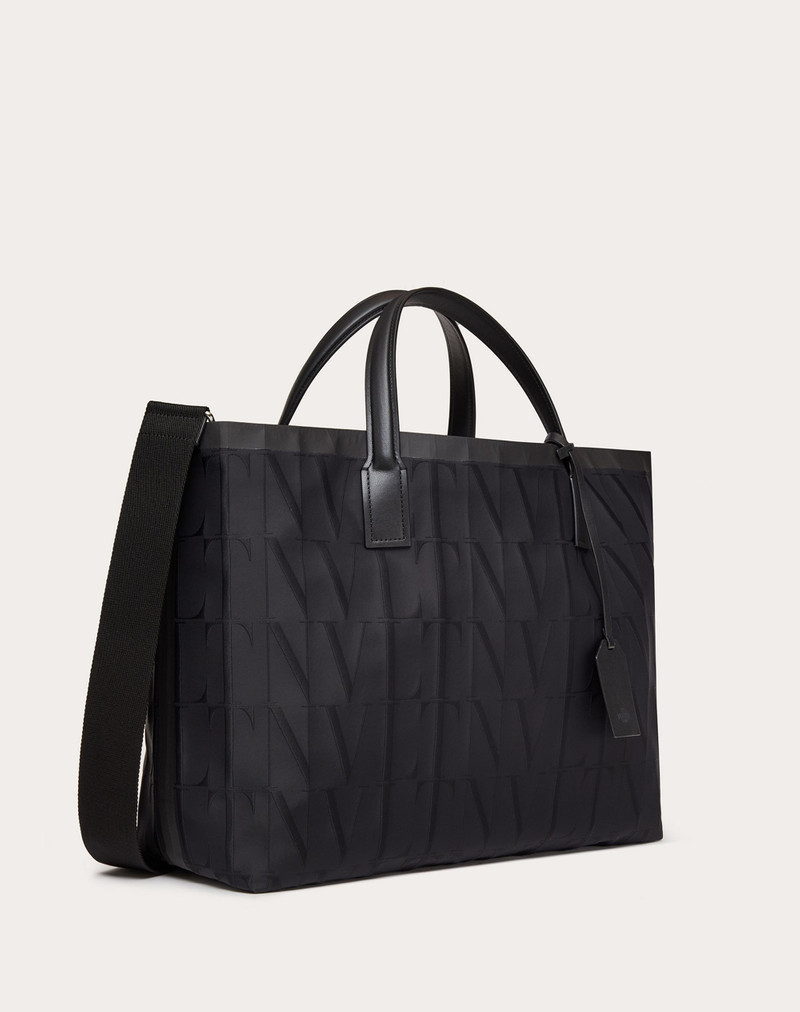 Valentino VLTN TIMES Nylon Jacquard Tote Bag outlook