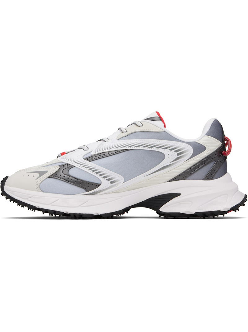 LACOSTE White & Gray L003 Neo Shot Sneakers outlook