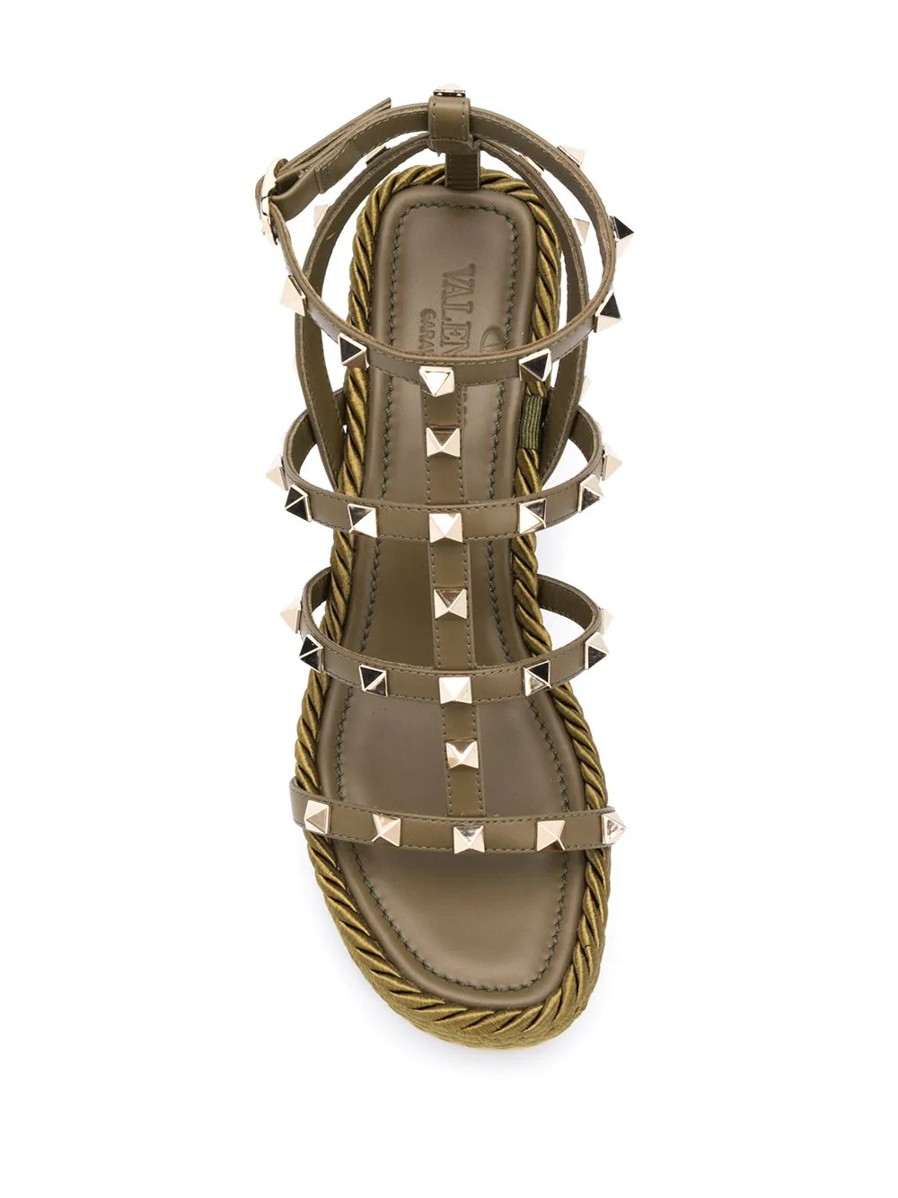 Rockstud rope wedge sandals - 4