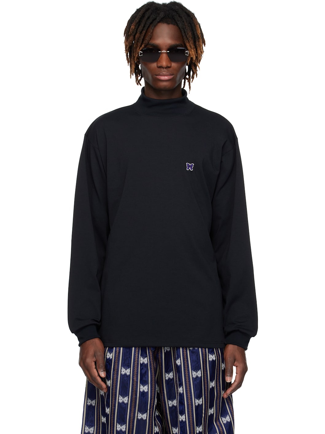 Black Mock Neck T-shirt - 1