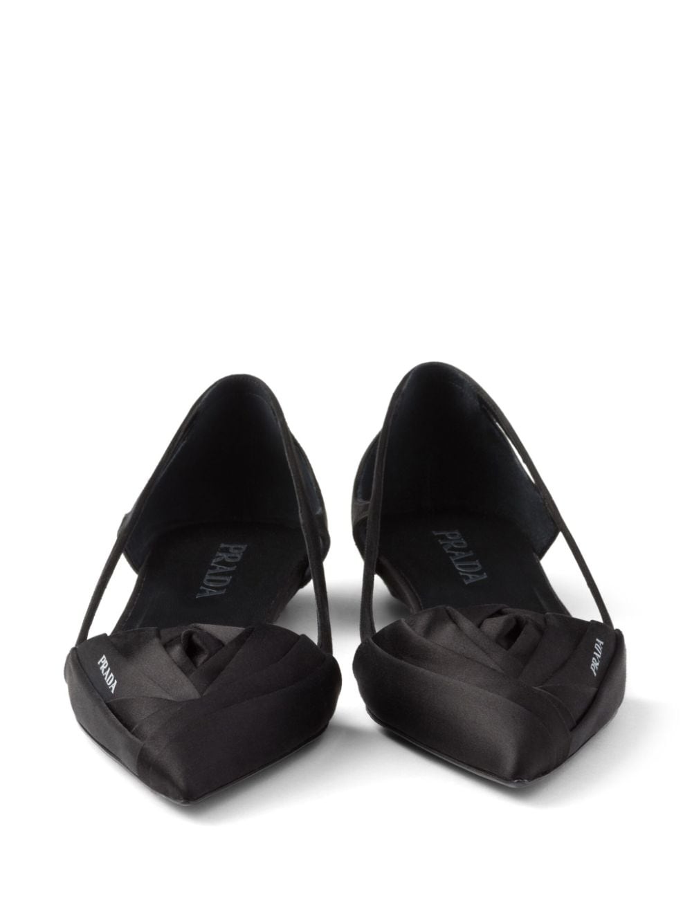 satin-finish cut-out ballerina shoes - 4